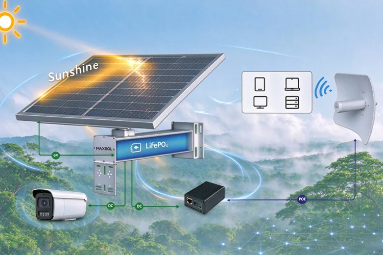 Alimentare solară exterioară pentru supraveghere IP și CPE wireless