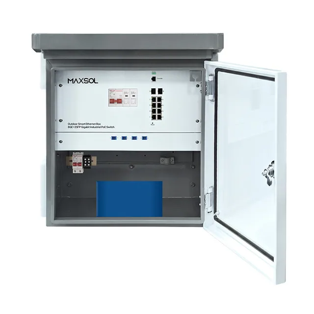Cutie industrială pentru exterior cu switch PoE administrabil 8GE+2GF și acumulator de 288Wh