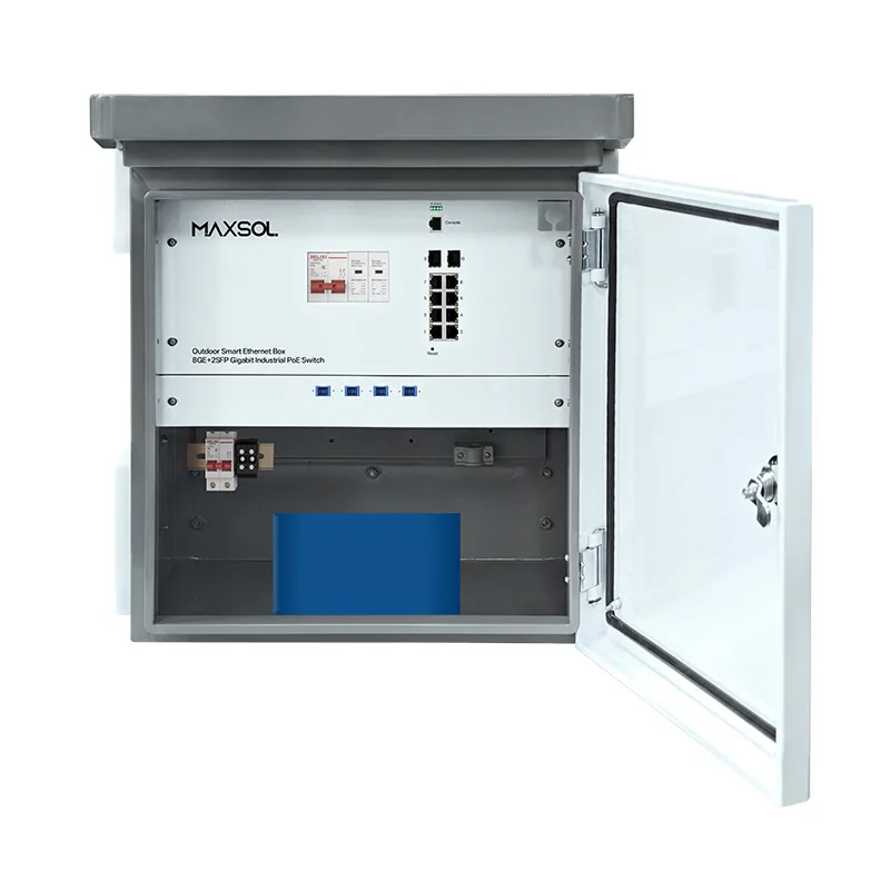 Cutie industrială pentru exterior cu switch PoE administrabil 8GE+2GF și acumulator de 288Wh