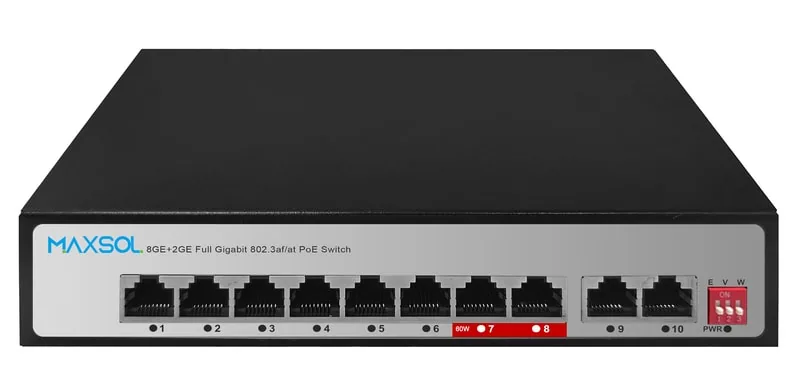 Switch PoE Gigabit neadministrabil cu rază lungă, 8 porturi, 120W