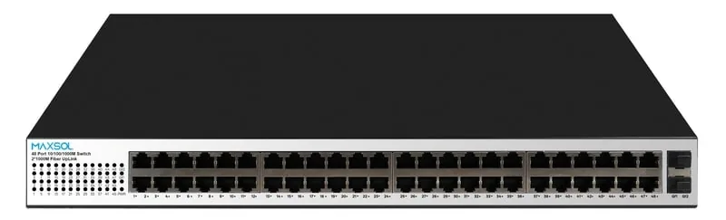 Switch Gigabit PoE Maxsol PS14802SFG cu 48 de porturi și două uplink-uri