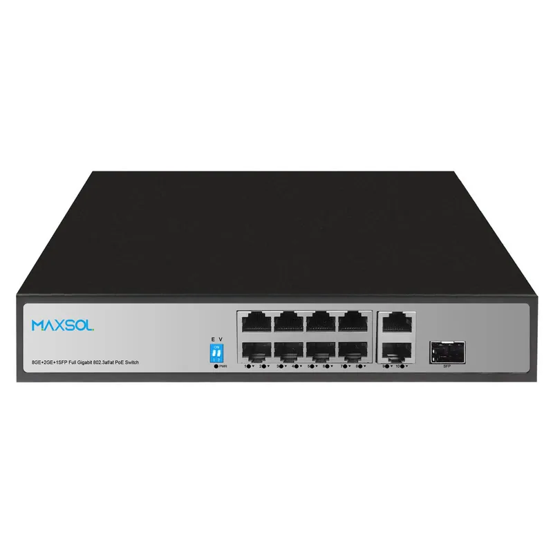 Switch PoE+ Gigabit PS1802FG cu 8 porturi și uplink-uri RJ45 și SFP