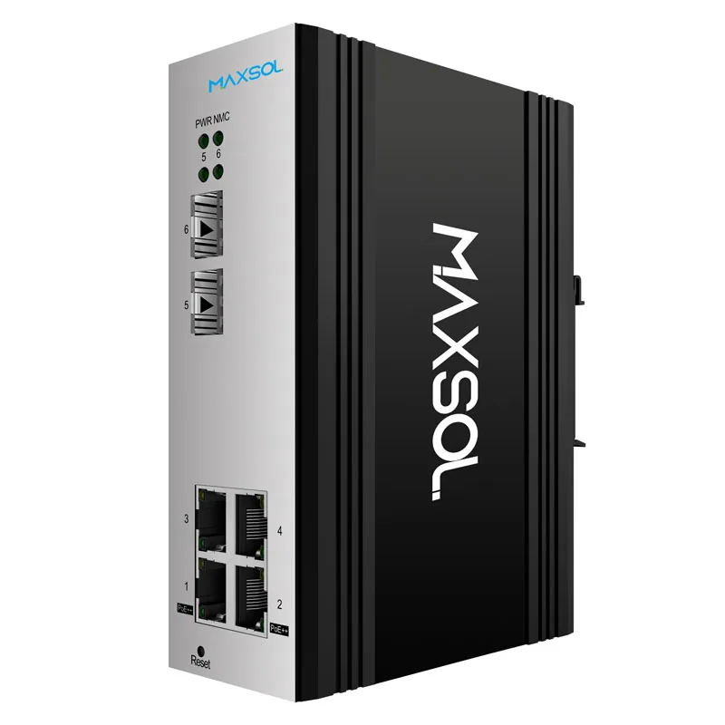 Switch industrial PoE++ Gigabit administrabil cu 4 porturi