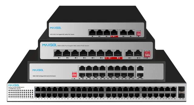 Switch PoE comercial 1000Mbps