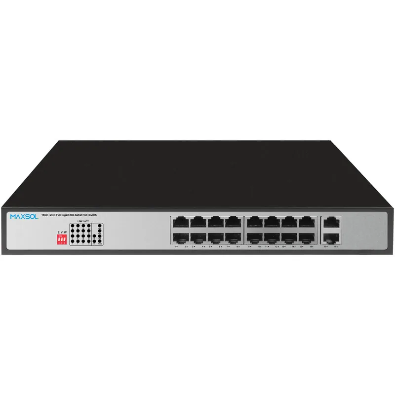 Switch PoE+ Gigabit cu 16 porturi, 300W, 2 uplink-uri
