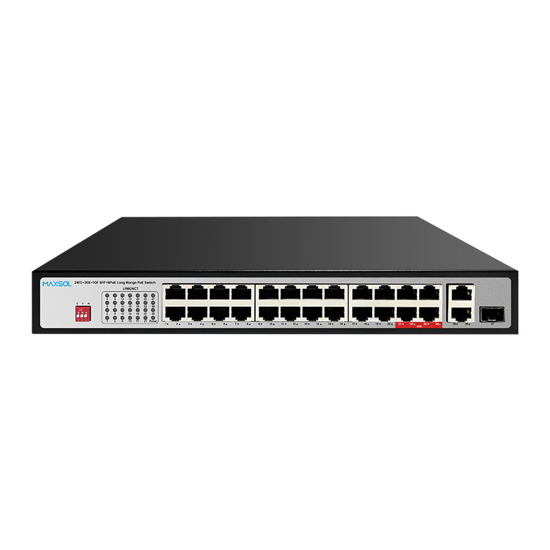 Switch HiPoE cu 24 porturi, 300W și uplink Gigabit