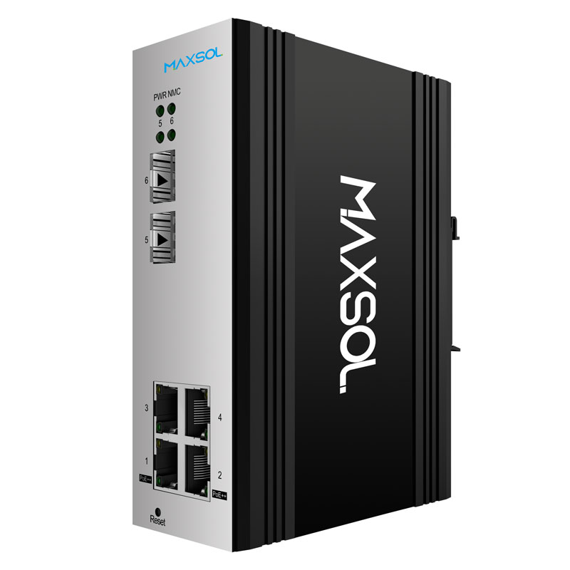 Switch industrial PoE++ Gigabit administrabil cu 4 porturi