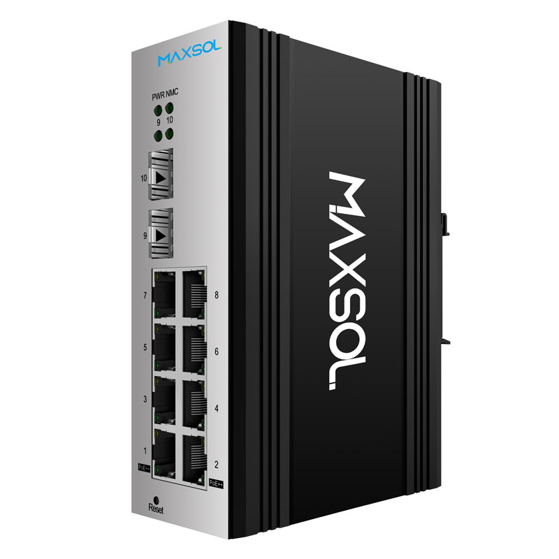Switch PoE++ Gigabit industrial administrabil cu 8 porturi